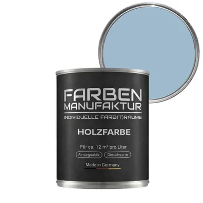 Produktbild von Holzfarbe Wetterschutzfarbe Holzlack Holzschutzlack Holzdecklack Trendfarbe 1L - Hellblau