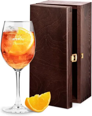 Produktbild von Personalisierbares Aperol Spritz Glas mit Namen - Cocktailglas mit Gravur - Geschenkidee für Frauen - 350ml oder 530ml