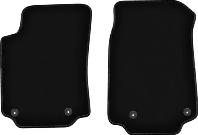 Produktbild von Wielganizator Velours-Autoteppiche vorne – passend für Audi 100 C3 (Limousine, Avant, Bj. 1983-1991) – schwarz, passgenau, mit Befestigungen set 2 Stk.