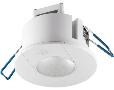 Immagine prodotto di Rilevatore di movimento Compact, bianco, per installazione a incasso a soffitto, rilevamento a 360°, portata 8 m, per interni (IP20), compatibile con LED
