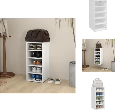Obrázok produktu pre vidaXL Botník biely 31,5x35x70 cm materiál na báze dreva - Regály a skrine na topánky