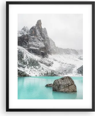 Produktbild von Gerahmtes Poster - Schwarzer Rahmen - Berge See Schnee - 40x50 cm - Wand Bild - Wanddeko - Wandbilder - Kunstposter - Wandposter - Bilderrahmen - Bilder - Kunstdruck - Wanddekoration - P2BPA40x50-4377