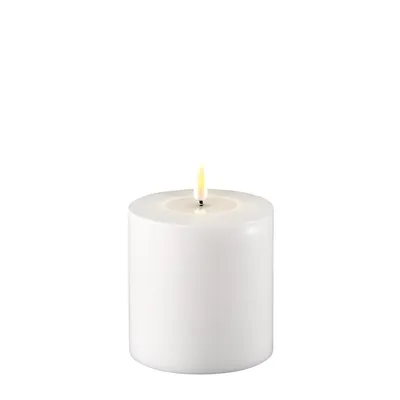 Produktbild von Deluxe HomeArt "Deluxe HomeArt LED  Stumpenkerze real Flame mit Wachs 10 x 10cm weiß"