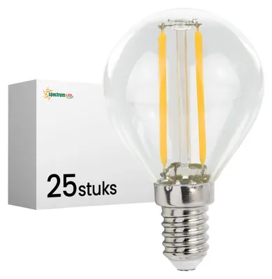 Productafbeelding van Spectrum LED Kogellamp P45 E14 Helder - 1W 100lm 2700K - Warmwit - Vervangt 10W - 25 stuks