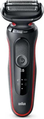 Obrázok produktu pre Braun Series 5 50-R1000s, Planžetový holiaci strojček, Čierna, Červená, AutoSense, Tlačidlá, LED, Batérie