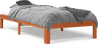 Produktbild von Design Massivholzbett Wachsbraun 75x190 cm Kiefer, Klassische Betten 2024 Neu