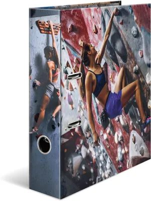 Produktbild von HERMA 20106 Ordner A4 Bouldern, 7 cm breit, Kinder Ringordner mit Sport Motiv, bunter Aktenordner mit Innendruck für Jungen und Mädchen