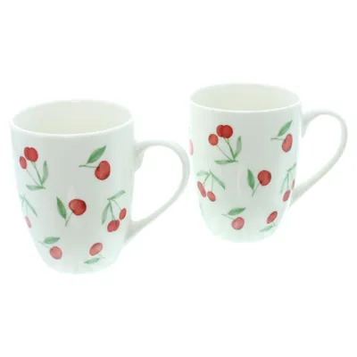Produktbild von Kaffeebecher "Kirschgenuss", 2er Set, Steingut, Ø 8 x 10 cm, Füllmenge 350 ml, Spülmaschinengeeignet