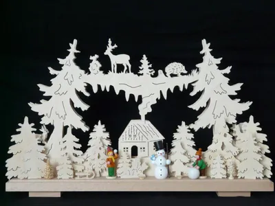 Obrázek produktu pro Svíčkový oblouk sněhová koulovačka a osvětlení ŠxVxH 50x31x7cm NOVINKA