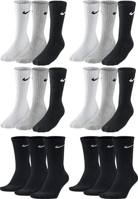 Produktbild von 18 Paar Nike Herren Damen Socken SX4508 - Farbe: grau / grau / schwarz - Größe: 34-38