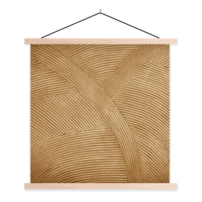 Produktbild von MuchoWow® Textilposter Struktur - Natur - Kunst - Rattan 120x120 cm mit holzfarbenen Rahmen - Textil-Poster