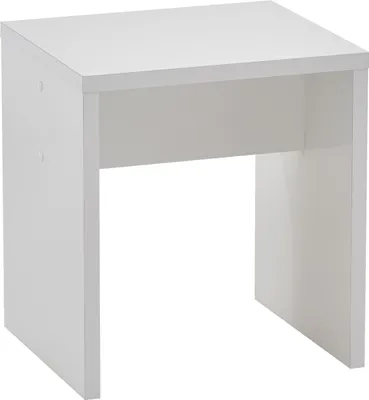 Zdjęcie produktu dla Hocker >SCHMINKI 2< in weiß Edelglanz - 40x44,2x35cm (BxHxT)