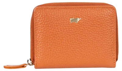 Imagen del producto de Monedero pequeño ASTI, cartera con cremallera, 5 compartimentos para tarjetas, color naranja, para mujer, de cuero