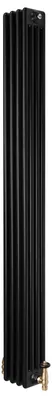 Produktbild von Röhrenheizkörper 4 Säulen mit TRV Chromventile – 1800mm x 200mm – Schwarz