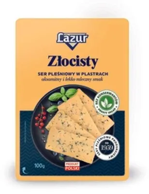 Zdjęcie produktu dla Ser pleśniowy Lazur Złocisty plastry 100 g
