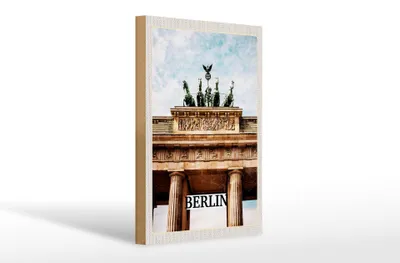 Produktbild von Holzschild Reise 20x30cm Berlin Deutschland Brandenburger Tor