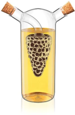 Immagine prodotto di Bottiglia in vetro 2 in 1 per olio e aceto, 250 ml e 50 ml