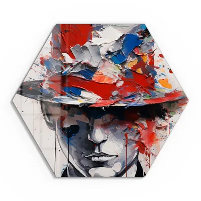 Produktbild von DEQOART Glasbild Echtglas 40x35 cm 'Farben des Selbst' Wandbild Bild modern Deko