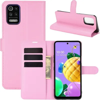 Produktbild von Schutzhülle für LG K52 Case Handy Hülle Cover Case Schutztasche Wallet Klapptasche, Farbe:Rosa