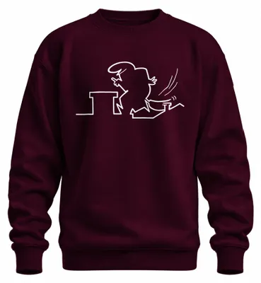 Immagine prodotto di Felpa con cappuccio, modello "Linea Balum Strichmännchen Osvaldo Zeichentrick Cavandoli", colore bordeaux, taglia L