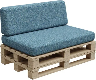 Image de Coussins de palette, Coussin de palette, Coussin de jardin, PFBG (Set (120x80 + 120x35), Maritim)