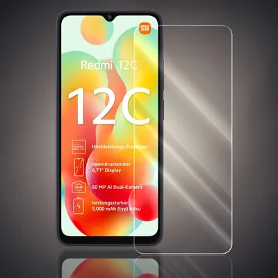 Produktbild von Panzer Folie für Xiaomi Redmi 12C Echt Glas Displayschutzfolie Transparent Glasfolie 9H Härtegrad Schutzglasfolie