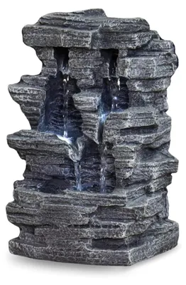 Produktbild von Zierbrunnen Springbrunnen Gartenbrunnen - 19 x 16 x 28 cm - Stein - Grau - Für Garten und Terrasse