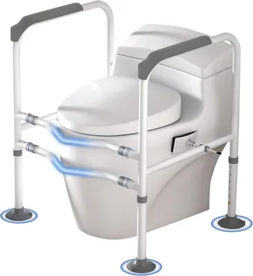 Produktbild von Aufstehhilfe Toilette, WC Aufstehhilfe, Stützhilfe Toiletten, WC-Stützhilfe, Toilettengestell, Toiletten-Sicherheitsstange,Höhenverstellbar, bis 200kg