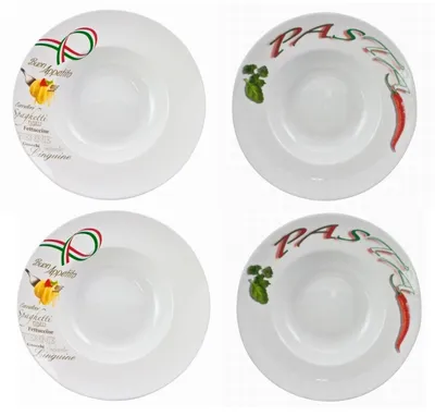 Productafbeelding van Set van 4 vaatwasmachinebestendige pastaborden, diameter 30 cm