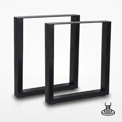 Immagine prodotto di Mucola set di 2 pattini per tavolo in acciaio base tavolo gambe tavolo pattino telaio design industriale - nero 60x72 cm