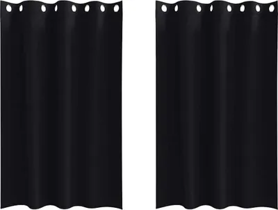 Obrázek produktu pro vidaXL Zatemňovací závěsy s kroužky 2 ks Černá 175 x 140 cm