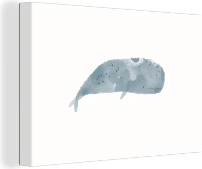 Produktbild von OneMillionCanvasses® - Leinwandbilder - 140x90 cm, Pottwal - Tiere - Aquarell - Illustration, Wandbilder Kunstdruck Wanddekoration