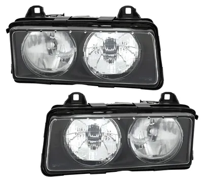 Für BMW 3er E36 1994-1998 Scheinwerfer Schwarz Klarglas LINKS + RECHTS in der Farbe Schwarz von AD TUNING GmbH & Co. KG