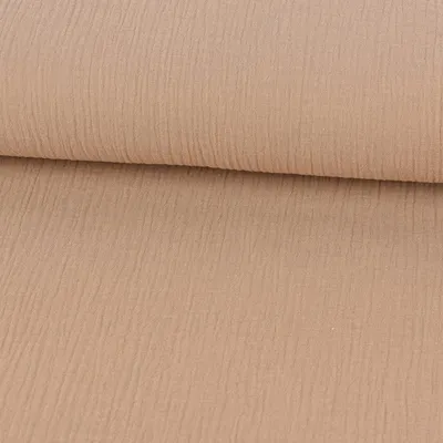 Produktbild von Musselinstoff Meterware Bio Baumwolle einfarbig beige 1,30m