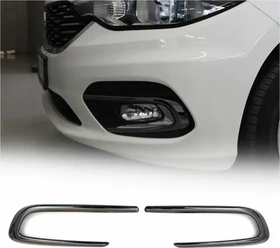 Image de Cadre de phares antibrouillard pour Fiat Tipo 2015-2024 Chrome ABS Foncé 2pcs