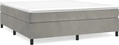 Produktbild von vidaXL Boxspringbettgestell Hellgrau 180x200 cm Samt