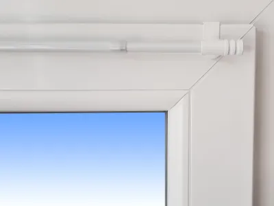 Produktbild von Gardinenstange "Rapid", Fix-klick, 35-55 cm ausziehbar, weiß, inkl. klemmbaren Fensterhaken für einen Klemmbereich von 15-20 mm