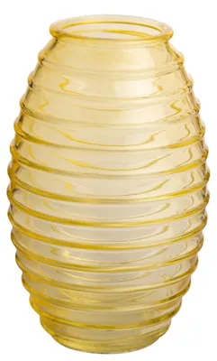 Produktbild von Glasvase HONEY mit Rillen gelb H. 19,5cm D. 12cm Sandra Rich WA