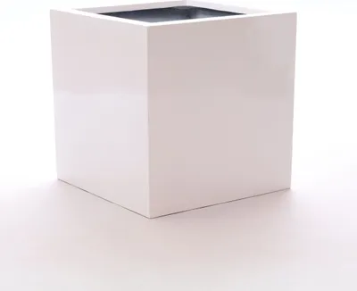 Produktbild von Elegant Einrichten | Pflanzkübel | Fiberglas | quadratisch | 48x48x48cm | hochglanz weiß.