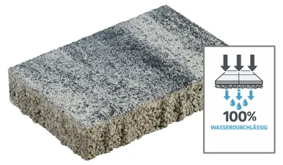 Produktbild von Pflastersteine AQUADRAIN PERMEA WEIß-SCHWARZ 30/20/6 CM