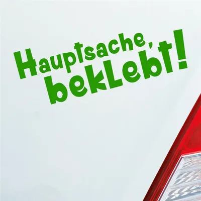 Produktbild von Auto Aufkleber Hauptsache Beklebt! Spruch 18x6 cm Hellgrün Sticker Heckscheibenaufkleber
