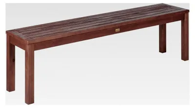 Produktbild von Gartenbank aus Eukalyptusholz Dunkelbraun rechteckig 160cm Rustikal