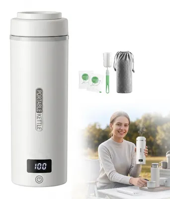 Reise-Wasserkocher 500 ml, 316 Edelstahl, 4 Temperaturstufen, LCD