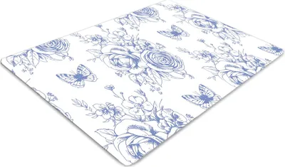 Produktbild von Stuhlunterlage Bürostuhlunterlage 120 cm x 90 cm Bodenmatte Bürostuhlunterlage - Schmetterlinge und Blumen