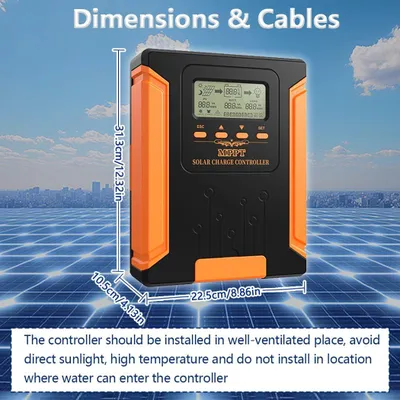 Produktbild von Solarladeregler 120A MPPT, 12V/24V/36V/48V, mit LCD-Display und intelligenter Temperaturkompensation