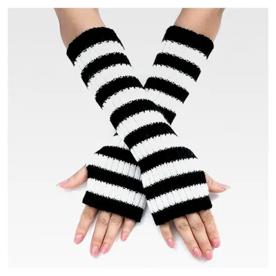 Produktbild von Gestreifte Armstulpen für Damen - Fingerlose Handstulpen im Y2K-Stil