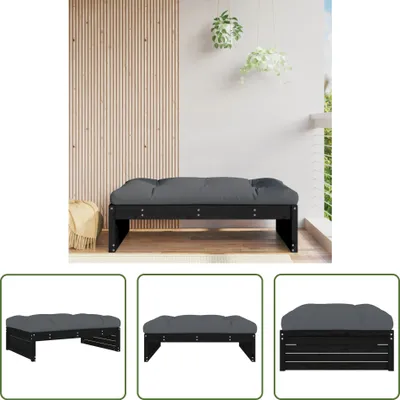 Produktbild von The Living Store Gartenhocker Schwarz 120x80 cm Massivholz Kiefer