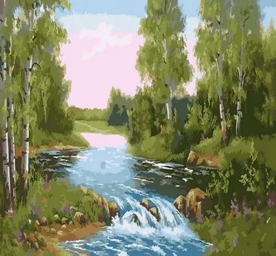 Produktbild von Malen nach Zahlen: Waldbach, 40x50 cm