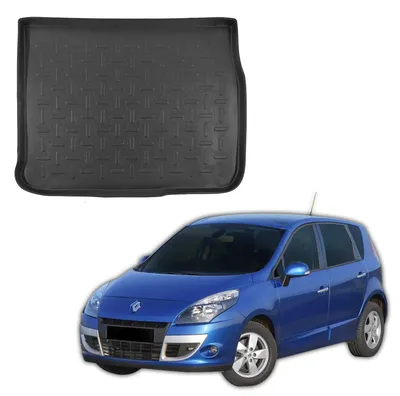 Produktbild von SCOUTT | Kofferraumwanne Laderaumwanne Kompatibel mit Renault Scenic 2009-2016, mit Hoher Rand, Kofferraum-Schutzmatte, Geriffelt, Aufrollbar, Schwarz