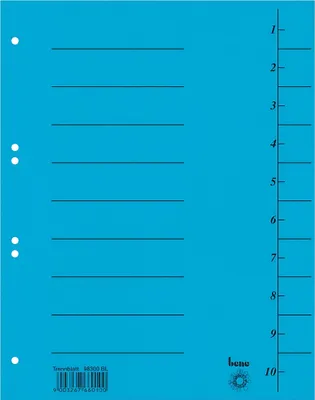 Produktbild von Trennblätter A4 vollfarbig blau mit Beschriftungslinien